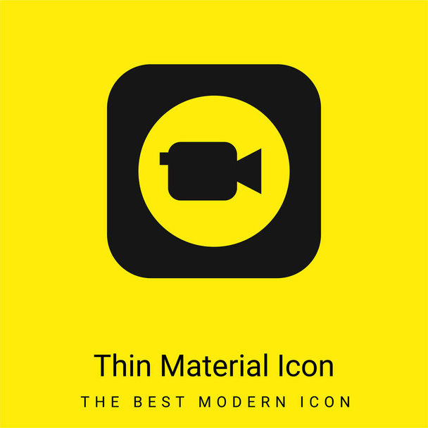 Apple mínimo icono de material amarillo brillante - Vector, Imagen