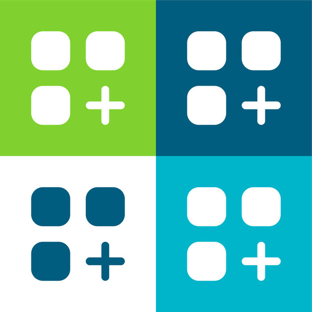 App Flat quatre couleurs minimum jeu d'icônes - Vecteur, image