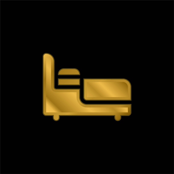 Yatak altın kaplamalı metalik simge veya logo vektörü - Vektör, Görsel