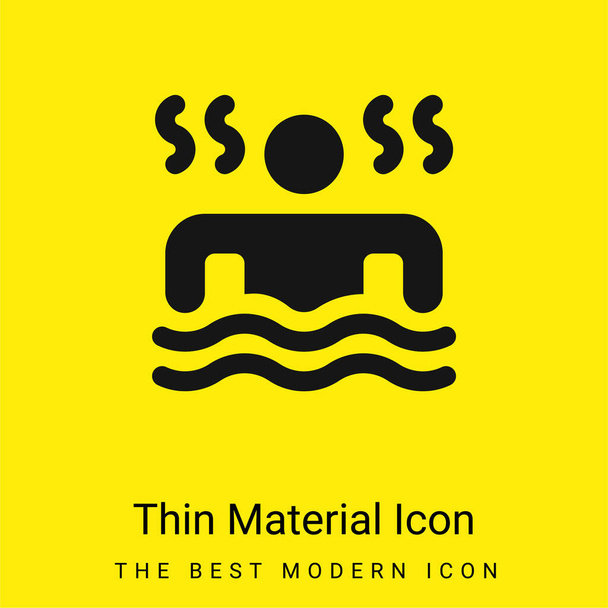 Ícone de material amarelo brilhante mínimo banho - Vetor, Imagem