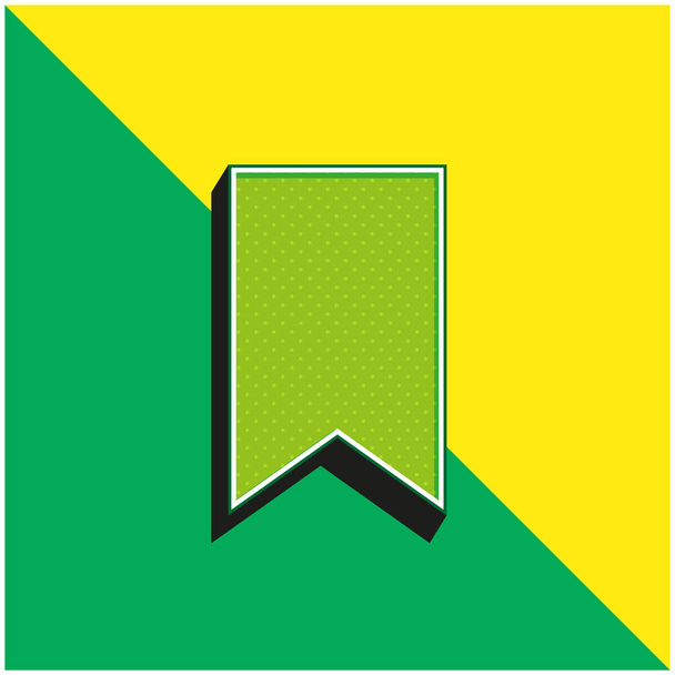 Закладка Мітка Зелений і жовтий сучасний 3d Векторний логотип
 - Вектор, зображення