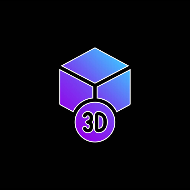 Impressão 3D ícone de vetor gradiente azul - Vetor, Imagem