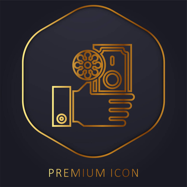 Billet ligne dorée logo premium ou icône - Vecteur, image