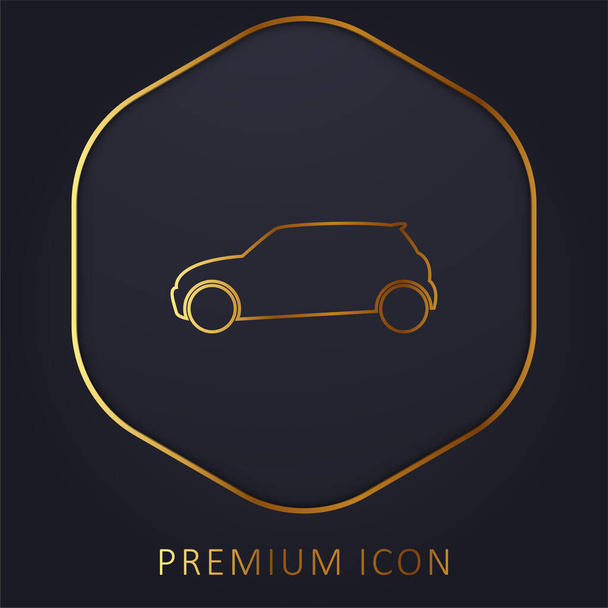 Logo o icono premium de la línea dorada de Black Car Side View - Vector, Imagen