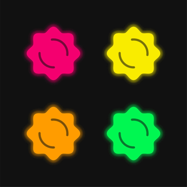 Prêmio quatro cor brilhante ícone vetor de néon - Vetor, Imagem