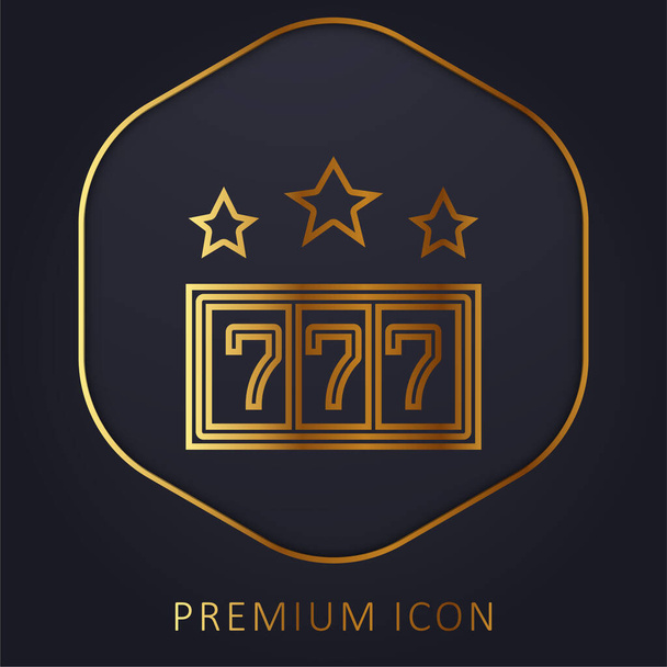 777 złotej linii logo premium lub ikona - Wektor, obraz