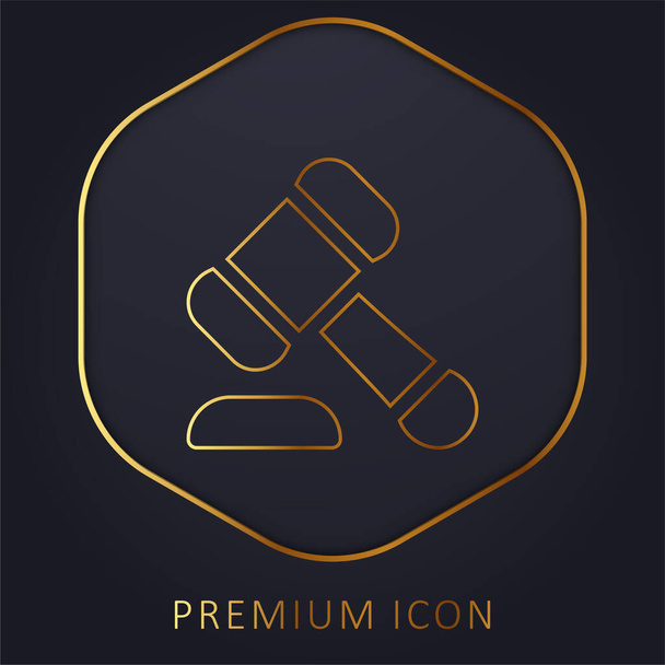 Leilão linha dourada logotipo premium ou ícone - Vetor, Imagem