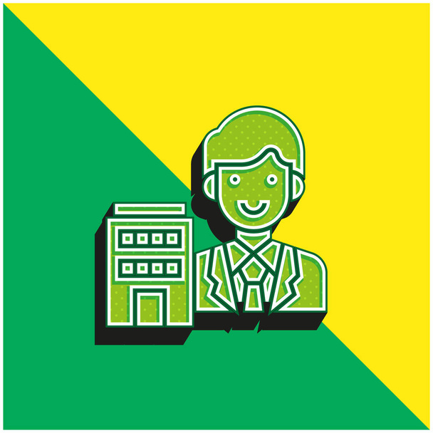 Agent Green and yellow modern 3d vector icon logo - Vector, Image