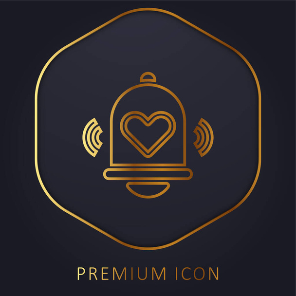 Bell línea de oro logotipo premium o icono - Vector, Imagen