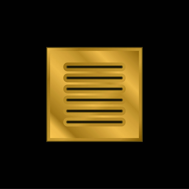 Alignement icône métallique plaqué or ou vecteur de logo - Vecteur, image