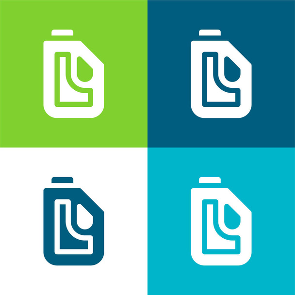 Set di icone minimali a quattro colori candeggina - Vettoriali, immagini