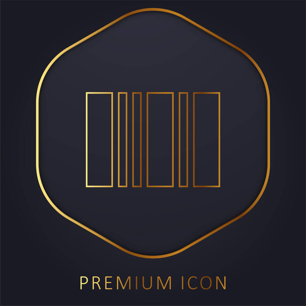 Logo premium de línea dorada de código de barras o icono - Vector, imagen