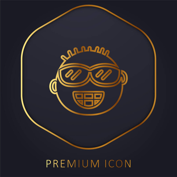 Arrogante línea dorada logotipo premium o icono - Vector, Imagen