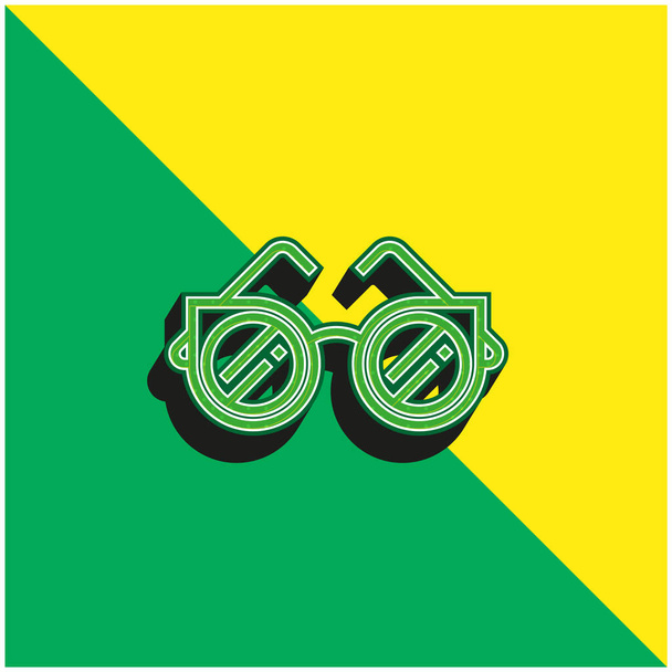 Accesory Green and yellow modern 3d vector icon logo - Vector, Image