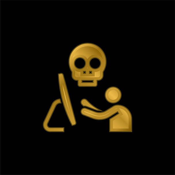 Anónimo chapado en oro icono metálico o logo vector - Vector, imagen