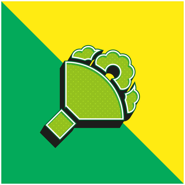 Kytice Zelená a žlutá moderní 3D vektorové logo ikony - Vektor, obrázek