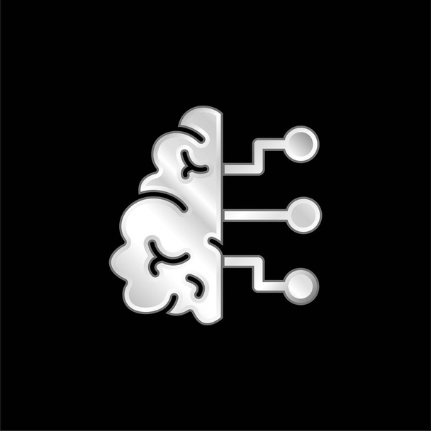AI versilbertes Metallic-Symbol - Vektor, Bild