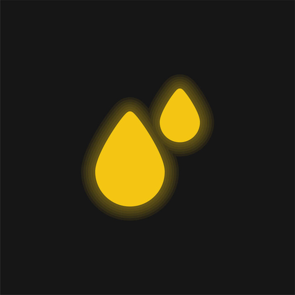 Vércsepp sárga izzó neon ikon - Vektor, kép