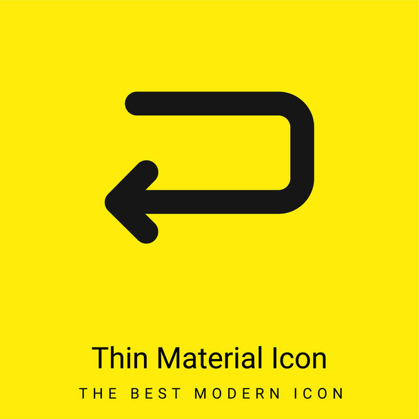 Back Left Arrow Of Returning Angle minimal bright yellow material icon - Vector, Image