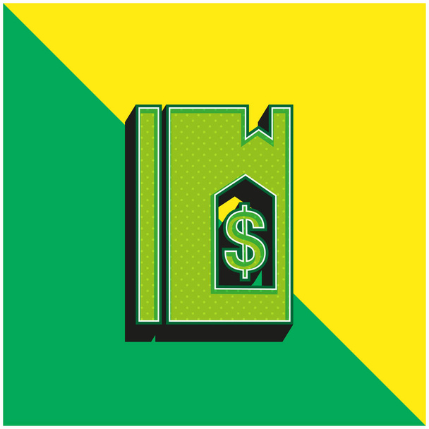 Απόθεμα Green and yellow modern 3d vector icon logo - Διάνυσμα, εικόνα