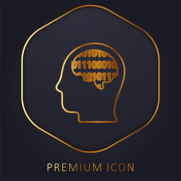 Binary Thinking arany vonal prémium logó vagy ikon - Vektor, kép