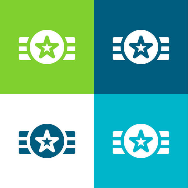 Badge Flat four color minimal icon set - Vector, Image