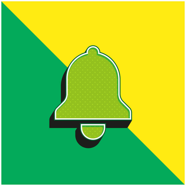 Bell verde y amarillo moderno vector 3d icono del logotipo - Vector, Imagen