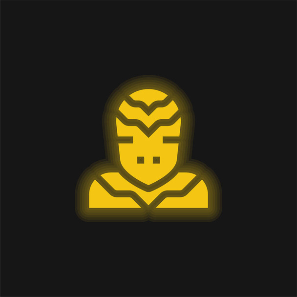 Uzaylı sarı parlak neon simgesi - Vektör, Görsel