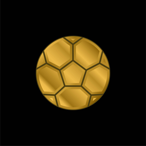 Bola chapado en oro icono metálico o logo vector - Vector, imagen