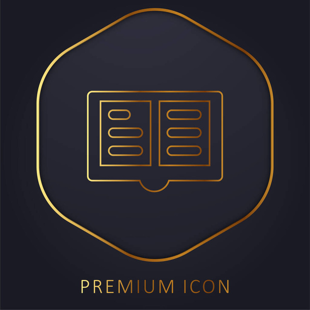 Accounting Book golden line premium logo or icon - Vector, Image