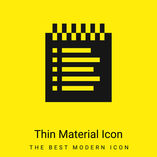 Lista de reserva mínimo icono de material amarillo brillante - Vector, imagen