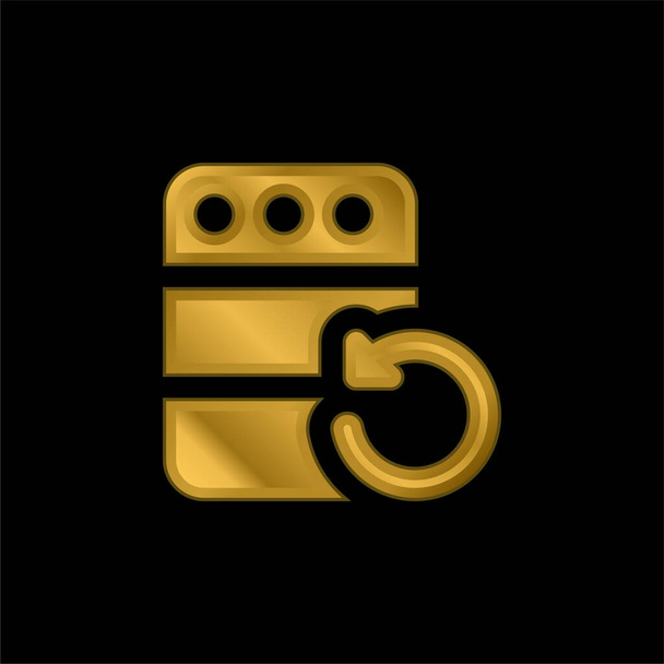 Backup gold plated metalic icon or logo vector - Vector, Image