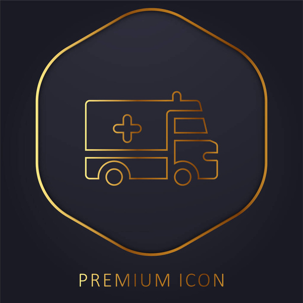 Ambulanssi kultainen viiva premium-logo tai kuvake - Vektori, kuva