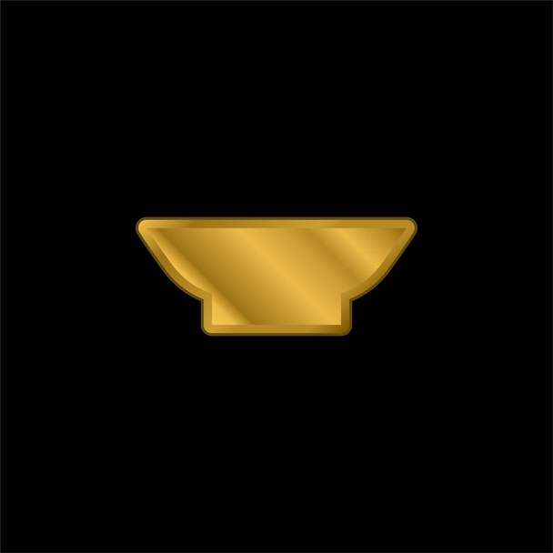 Kulho kullattu metallinen kuvake tai logo vektori - Vektori, kuva