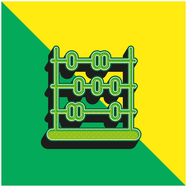 Abacus Groen en geel modern 3D vector icoon logo - Vector, afbeelding