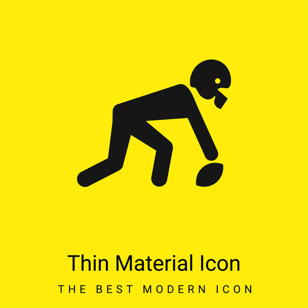 Americký fotbalista vybírá míč minimální jasně žlutý materiál ikona - Vektor, obrázek