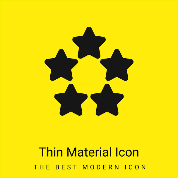 5 csillag minimális fényes sárga anyag ikon - Vektor, kép