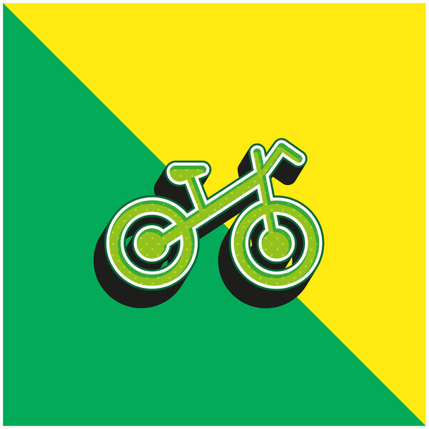 Kerékpár Zöld és sárga modern 3D vektor ikon logó - Vektor, kép