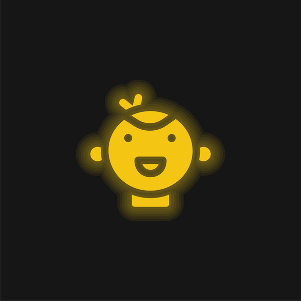 Bebé amarillo brillante icono de neón - Vector, imagen