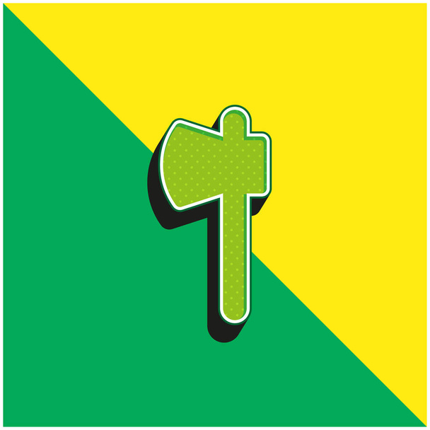 Axe Vihreä ja keltainen moderni 3d vektori kuvake logo - Vektori, kuva