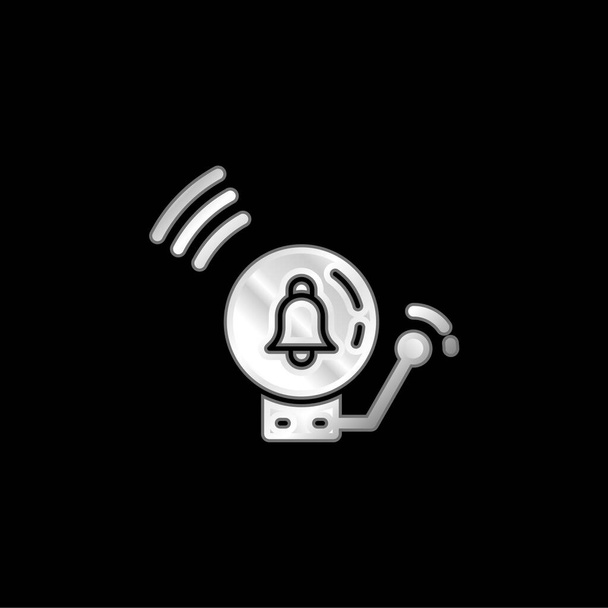icône métallique argentée d'alarme - Vecteur, image