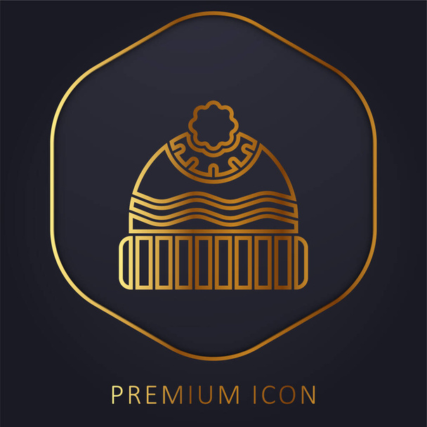 Beanie goldene Linie Premium-Logo oder Symbol - Vektor, Bild