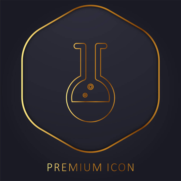 Beaker linha dourada logotipo premium ou ícone - Vetor, Imagem
