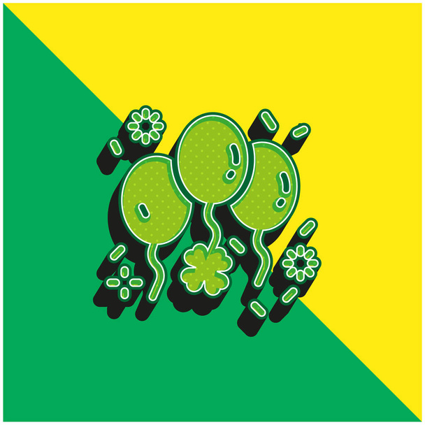 Balloon Green and yellow modern 3d vector icon logo - Vector, Image
