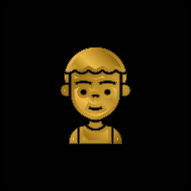 Хлопчик з золотим покриттям металевий значок або логотип вектор
 - Вектор, зображення