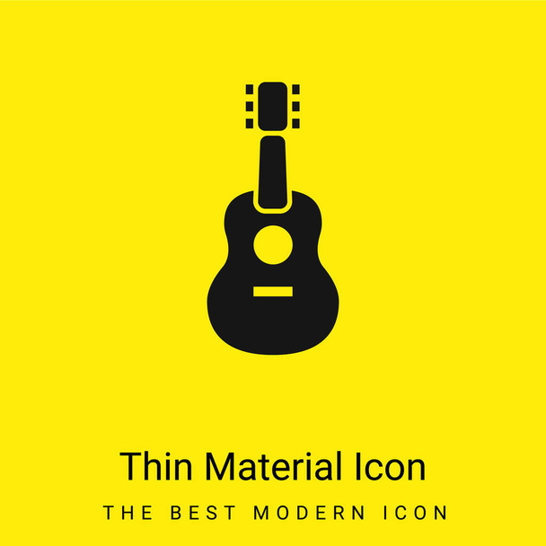 Acoustic Guitar minimal bright yellow material icon - Vector, Image