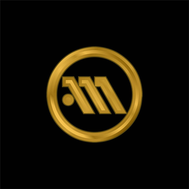 Symbole du logo du métro d'Athènes icône métallique plaqué or ou vecteur de logo - Vecteur, image
