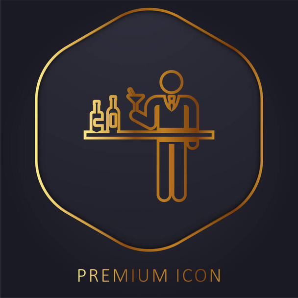 Złota linia Barman logo premium lub ikona - Wektor, obraz
