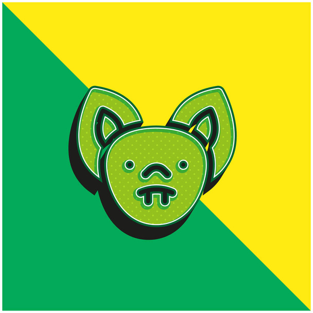 Bat Green і жовтий сучасний 3d векторний логотип ікони - Вектор, зображення