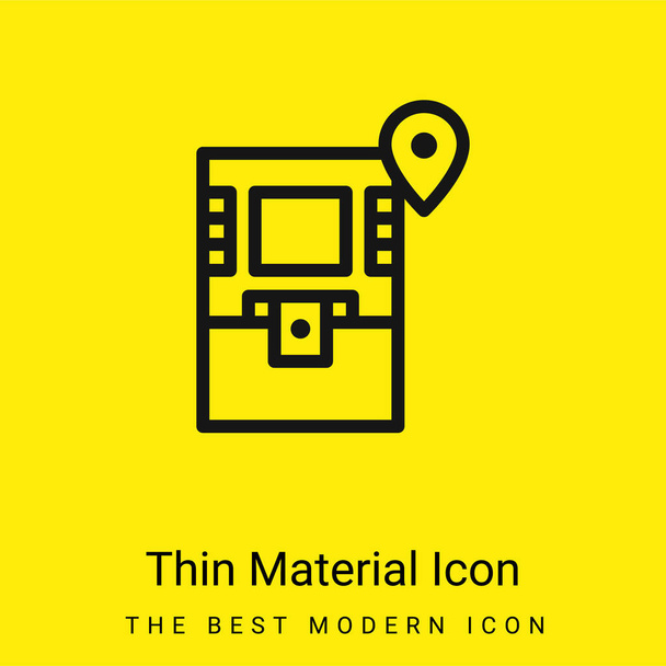 ATM minimalna jasnożółta ikona materiału - Wektor, obraz